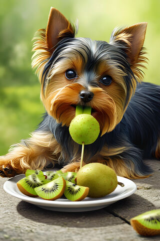 Yorkshire Terrier Eatin..