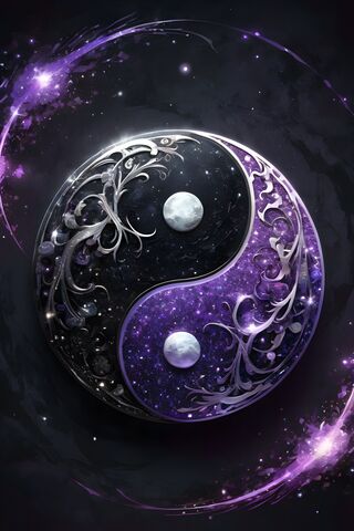 Yin Yang Purple Black