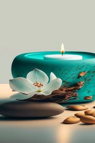 Tranquil Serenity: A Candlelit Moment 🕯️🌸