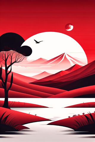 Crimson Serenity 🌄🌙