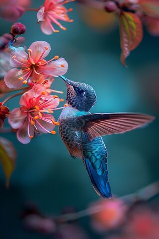 Bird Among Flowers