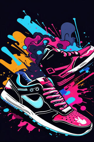 Vibrant Sneaker Splash ..