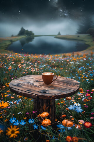 Serene Coffee Moment in Nature 🌼☕