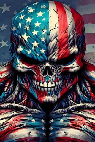 Patriotic Skull Art 🇺🇸💀