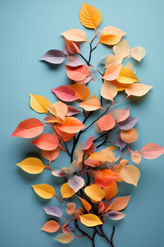 Colorful Paper Leaves 🌿✨
