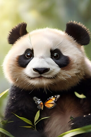 Cute Panda & Butterfly