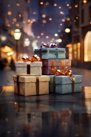🎁 Magical Gift Pile Under the Stars ✨