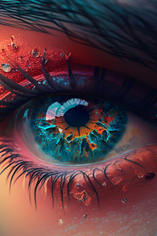 Close Up Colorful Eye
