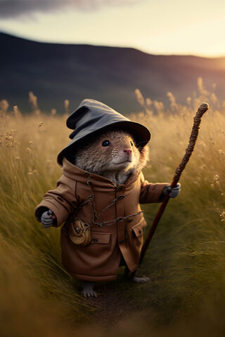 Cute Mouse Hiking