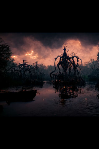 Enchanted Swamp at Dusk 🌌🌿