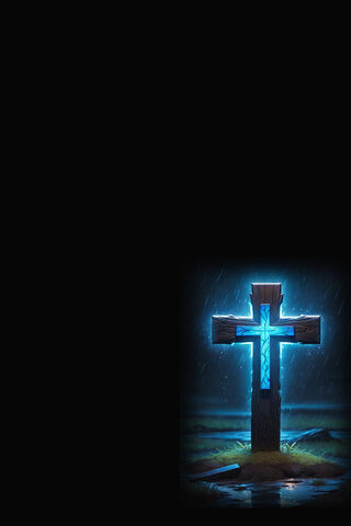 Glowing Cross in the Rain 🌧️✨