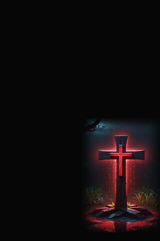 Glowing Cross in the Shadows ✝️🌌