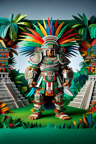 Vibrant Aztec Warrior 🌿🗡️
