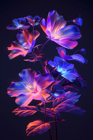 Radiant Blooms: A Neon ..