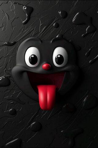 Playful Black Smiley Face 😄🖤