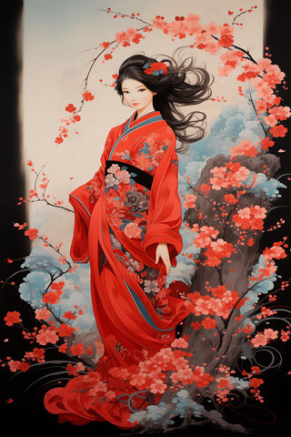 Girl In Kimono