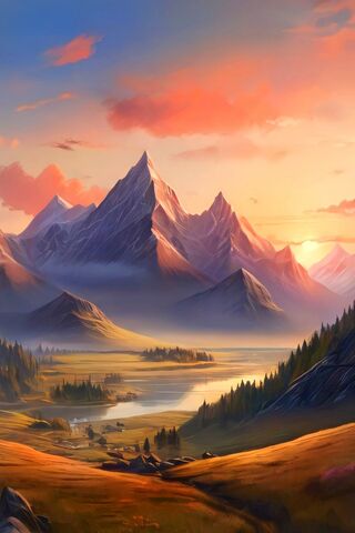 Serene Mountain Sunset 🌄