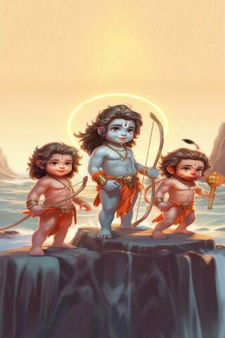 Divine Trio: The Young Avatars of Lord Rama 🌅✨