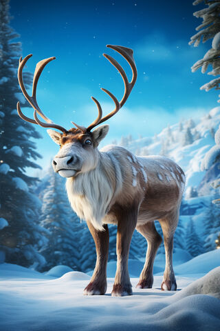 Majestic Winter Reindeer 🦌❄️