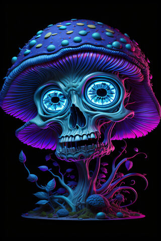 Mystical Mushroom Skull..