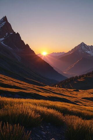 Majestic Sunrise Over Mountain Valleys 🌄✨
