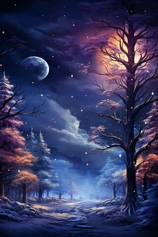 Enchanted Winter Night 🌌❄️