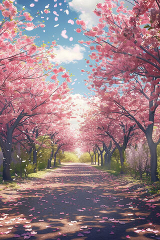 Enchanted Cherry Blossom Path 🌸🌳