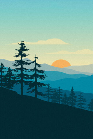 Serene Sunset Over the Mountains 🌄