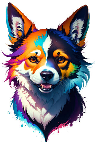 Colorful Corgi Delight 🐶🌈