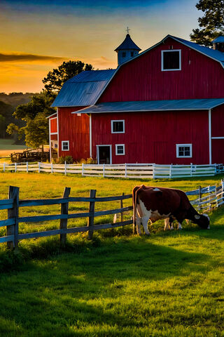 Serene Sunset on the Fa..