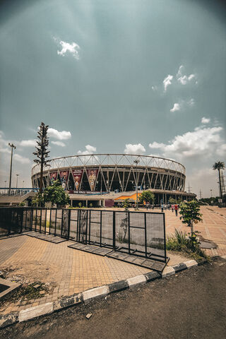 Vibrant Stadium Under a Sunny Sky ☀️🏟️