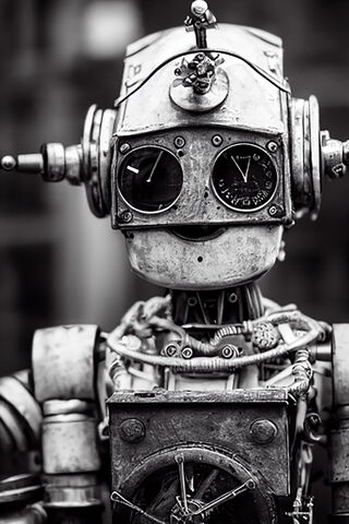 Vintage Robot Sculpture