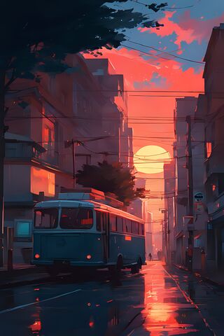 Sunset Serenity 🌅🚍