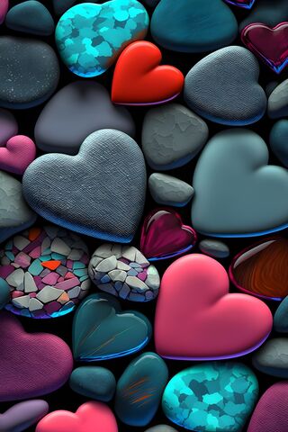 Colorful Heart Mosaic: ..