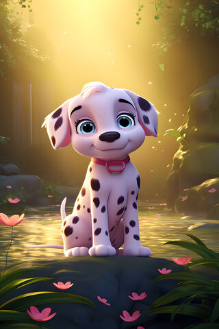 Adorable Animated Dalmatian Puppy 🐾✨