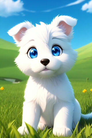 Adorable Snowball Pup 🐾✨