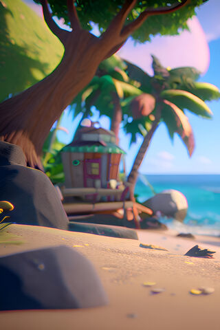 Tropical Escape: A Day on Cartoon Island 🌴🏖️
