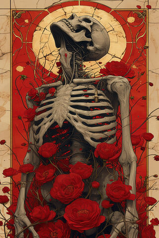 Eternal Beauty: The Skeleton and Roses' 🌹💀