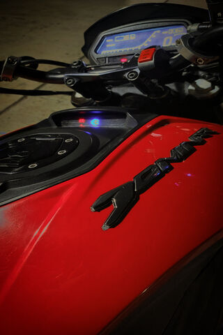 Sleek Red Motorcycle Close-Up