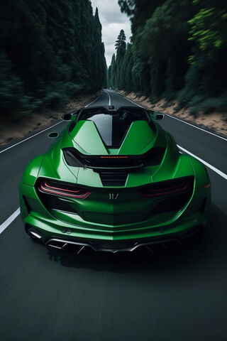 Speeding Through Nature: The Green Machine 🚗💨