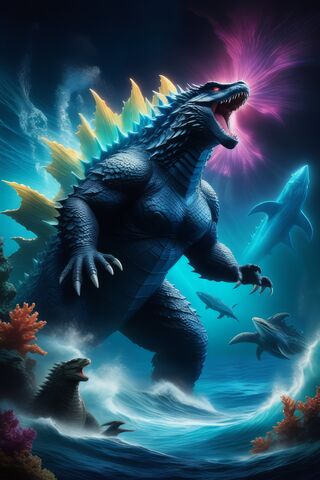 Godzilla's Oceanic Roar 🌊🦖