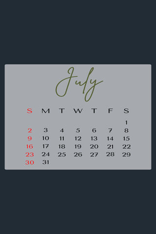 July Calendar 📅✨