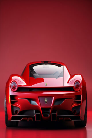 Red Ferrari Back View