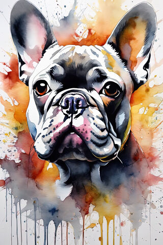 Wwos Watercolor Frenchie Bulldog