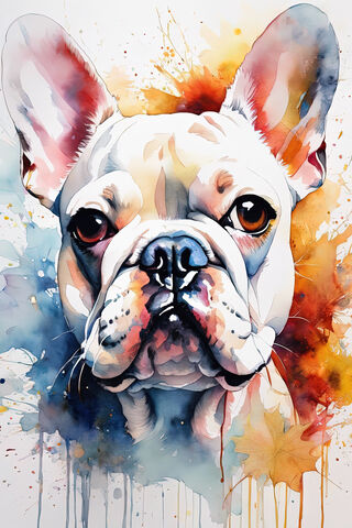 Wwos Watercolor Frenchie Bulldog