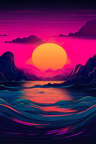 Vibrant Sunset Over Oce..