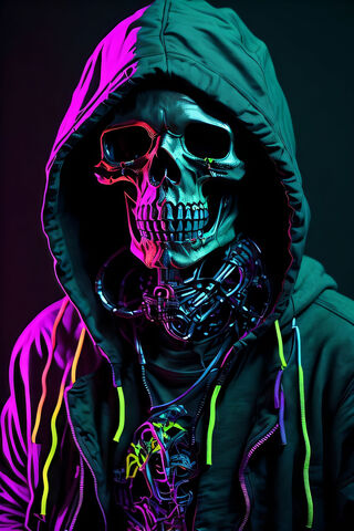 CYBERPUNK SKULL NEON