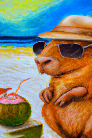 Chill Vibes with a Stylish Capybara 🕶️🌴