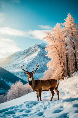 Deer In Snow