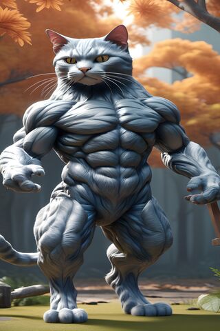 Muscular Cat Warrior 🐱💪